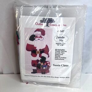 Cross Stitch Kit Plastic Canvas Jumbo Size Santa Clause Outback Enterprises XMAS
